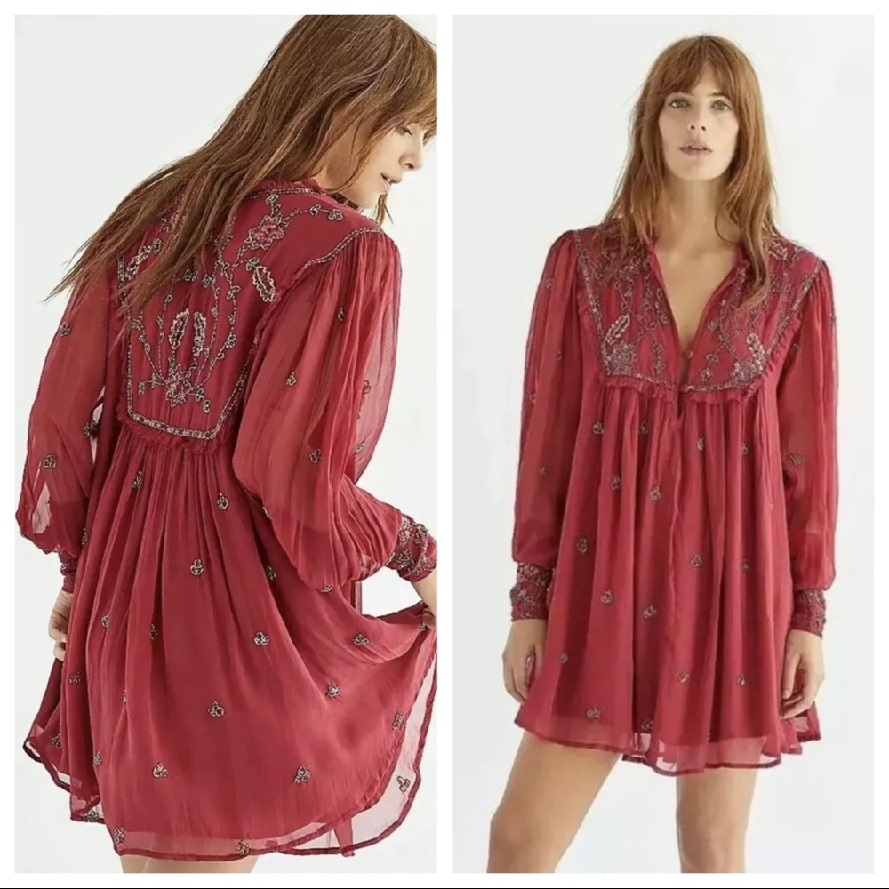 NEW Free People Bali Golden Sun Dress Z97-4